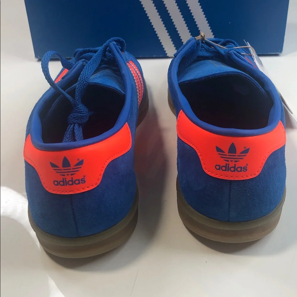 NEW Adidas Hamburg Original Sneakers W 7.5 / M 6.5 Blue Bird/Solar/Gum Orange